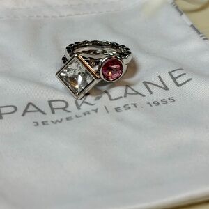 Park Lane Silver Ring with Pink and Clear Accents
